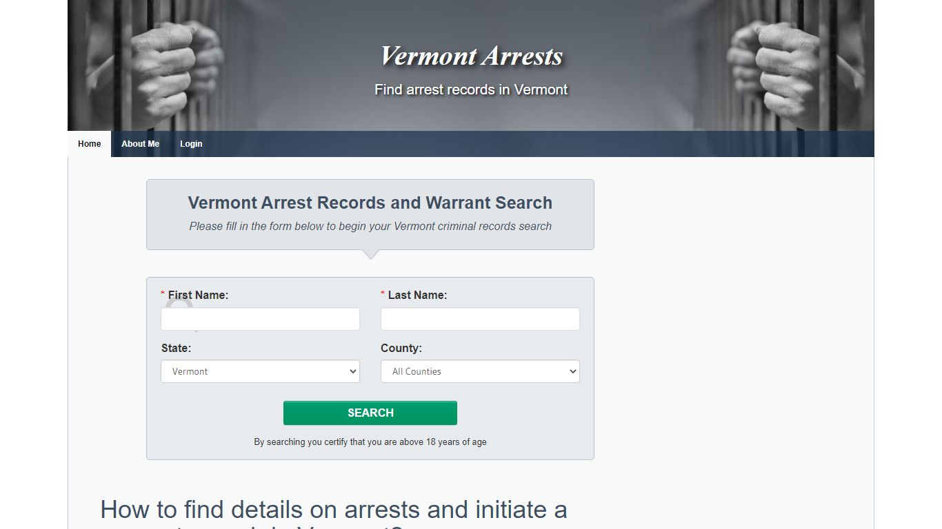 Vermont arrests and warrants lookup!